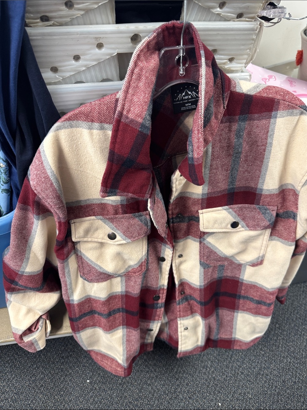 Hfx plaid shacket M // 080726